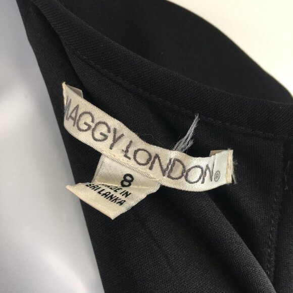 Maggy London Black and White Sleeveless Fit and Flare Lined Dress Size 8 - Picture 7 of 9